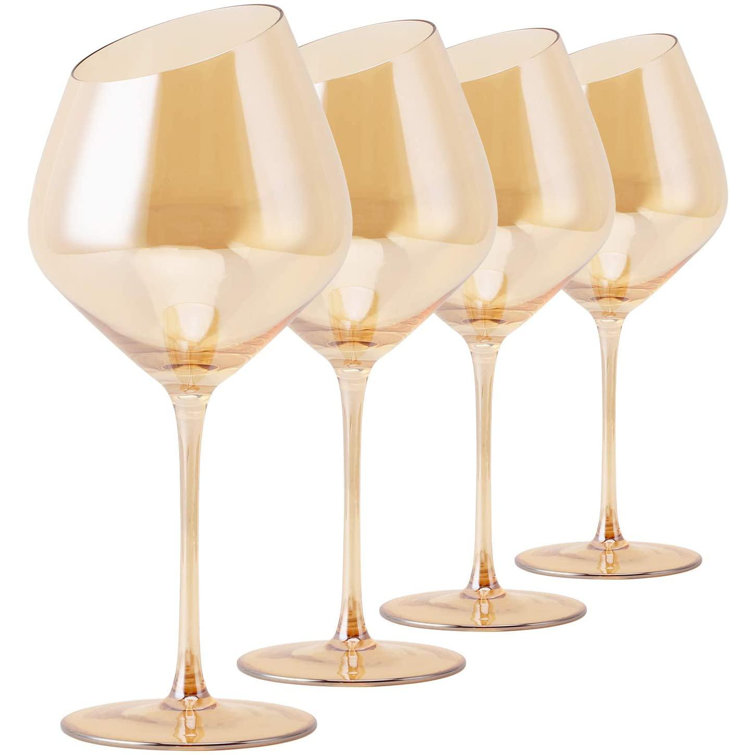 wisdomfurnitureco Gold Wine Glass,Red And White Wine Glasses Long Stem